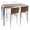Mason 5-Piece Contemporary Counter Set in Stainless Steel, Walnut, and White Faux Leather by LumiSource