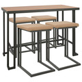 Roman 5-Piece Industrial Counter Height Dining Set in Grey and Camel by LumiSource