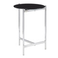 Chloe Contemporary Side Table in Chrome with Black Glass  by LumiSource