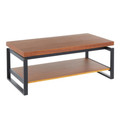 Drift Industrial Coffee Table in Black Metal with Weathered Walnut Wood by LumiSource