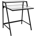 2-Tier Contemporary Desk in Black and Clear by LumiSource