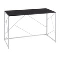 Folia Contemporary Desk in Silver Metal and Black Wood by LumiSource