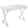 Luster Contemporary Desk in White by LumiSource