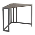 Roman Industrial Corner Desk in Black Metal and Espresso Bamboo by LumiSource