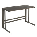 Roman Industrial Office Desk in Antique Metal and Espresso Wood-Pressed Grain Bamboo by LumiSource