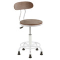 Dakota Industrial Task Chair in Vintage White Metal and Espresso Wood by LumiSource