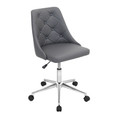 Marche Contemporary Adjustable Office Chair with Swivel in Grey Faux Leather by LumiSource