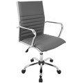 Master Contemporary Adjustable Office Chair with Swivel in Grey Faux Leather by LumiSource
