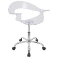 Rumor Contemporary Adjustable Office Chair with Swivel in Clear Acrylic by LumiSource