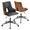 Stella Mid-Century Modern Office Chair in Walnut Wood and Black Faux Leather by LumiSource