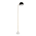 Bello Contemporary-Glam Floor Lamp in White Marble with Gold Metal Frame and Black Metal Shade by Lumisource