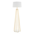 Canary Contemporary Floor Lamp in Gold Metal and White Shade by LumiSource