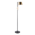 Metric Industrial Floor Lamp in Black and Antique Brass by LumiSource