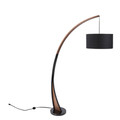 Noah Mid-Century Modern Floor Lamp with Walnut Wood Frame and Marble Base by LumiSource