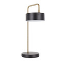 Puck Contemporary Table Lamp in Gold and Black Metal by LumiSource
