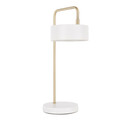 Puck Contemporary Table Lamp in Gold and White Metal by LumiSource