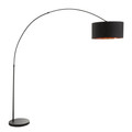 Salon Contemporary Floor Lamp with Black Metal Base and Black Shade with Copper Accent by LumiSource