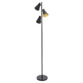 Tres Industrial Floor Lamp in Black and Gold by LumiSource