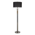 Trophy Industrial Floor Lamp in Gun Metal with Black Linen Shade by LumiSource