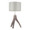 Wishbone Contemporary Table Lamp in Wood With Light Grey Linen Shade by LumiSource