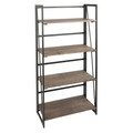 Dakota Industrial Bookcase in Black Metal and Wood by LumiSource