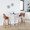 Ariana counter stool in Walnut Wood, Beige Fabric, Black Metal, featuring swivel and upholstered seat