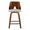 Ariana counter stool in Walnut Wood, Beige Fabric, Black Metal, front view, featuring swivel and upholstered seat