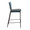Braided Tania Contemporary Counter Stool in Black Metal, Green Faux Leather, and Sea Green Fabric- Set of 2 — side view