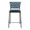 Braided Tania Contemporary Counter Stool in Black Metal, Green Faux Leather, and Sea Green Fabric- Set of 2 — front view