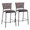 Braided Tania Contemporary Counter Stool in Black Metal, Grey Faux Leather, and Light Brown Fabric- Set of 2 — pair view