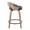 Cassis counter stool in Light Grey Wood, Black PU, Black Metal, side view, featuring swivel and wood frame
