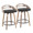 Cassis counter stool in Light Grey Wood, Black PU, Black Metal, coordinated set view, featuring swivel and wood frame