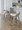 Cassis counter stool in Light Grey Wood, Cream PU, Chrome Metal, featuring swivel and wood frame