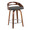 Cassis counter stool in Walnut Wood, Grey PU, Chrome Metal, product view, featuring swivel and wood frame