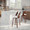 Cecina counter stool in Mahogany Wood, White PU, Chrome, featuring swivel and wood frame