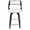 Cecina counter stool in Mahogany Wood, White PU, Chrome, front view, featuring swivel and wood frame