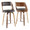 Cecina counter stool in Walnut Wood, Brown PU, Chrome, featuring swivel and wood frame