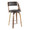 Cecina counter stool in Walnut Wood, Brown PU, Chrome, product view, featuring swivel and wood frame