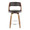 Cecina counter stool in Walnut Wood, Brown PU, Chrome, front view, featuring swivel and wood frame