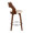 Cecina counter stool in Walnut Wood, Cream PU, Chrome, side view, featuring swivel and wood frame