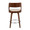 Cecina counter stool in Walnut Wood, Cream PU, Chrome, back view, featuring swivel and wood frame