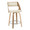Cecina 24" Mid-Century Modern Fixed-Height Counter Stool with Swivel in Zebra Wood and Cream Faux Leather with Round Chrome Footrest- Set of 2 — product view