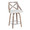 Charlotte 24" Farmhouse Fixed-Height Counter Stool with Swivel in Light Grey Wood and Cream Fabric with Round Chrome Metal Footrest- Set of 2 — product view