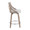 Charlotte 24" Farmhouse Fixed-Height Counter Stool with Swivel in Light Grey Wood and Cream Fabric with Round Chrome Metal Footrest- Set of 2 — side view