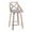 Charlotte 24" Farmhouse Fixed-Height Counter Stool with Swivel in Light Grey Wood and Grey Fabric with Round Chrome Metal Footrest- Set of 2 — product view