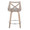 Charlotte 24" Farmhouse Fixed-Height Counter Stool with Swivel in Light Grey Wood and Grey Fabric with Round Chrome Metal Footrest- Set of 2 — back view
