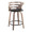 Cosini 24" Mid-Century Modern Fixed-Height Counter Stool with Swivel in Light Grey Wood and Black Faux Leather with Round Black Metal Footrest- Set of 2 — product view