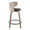 Cosini 24" Mid-Century Modern Fixed-Height Counter Stool with Swivel in Light Grey Wood and Black Faux Leather with Round Black Metal Footrest- Set of 2 — side view