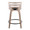 Cosini 24" Mid-Century Modern Fixed-Height Counter Stool with Swivel in Light Grey Wood and Black Faux Leather with Round Black Metal Footrest- Set of 2 — back view