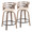Cosini 24" Mid-Century Modern Fixed-Height Counter Stool with Swivel in Light Grey Wood and Cream Faux Leather with Round Black Metal Footrest- Set of 2 — pair view